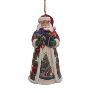 Enesco Jim Shore Heartwood Creek Santa with an Arm Full of Gifts Hanging Ornamen